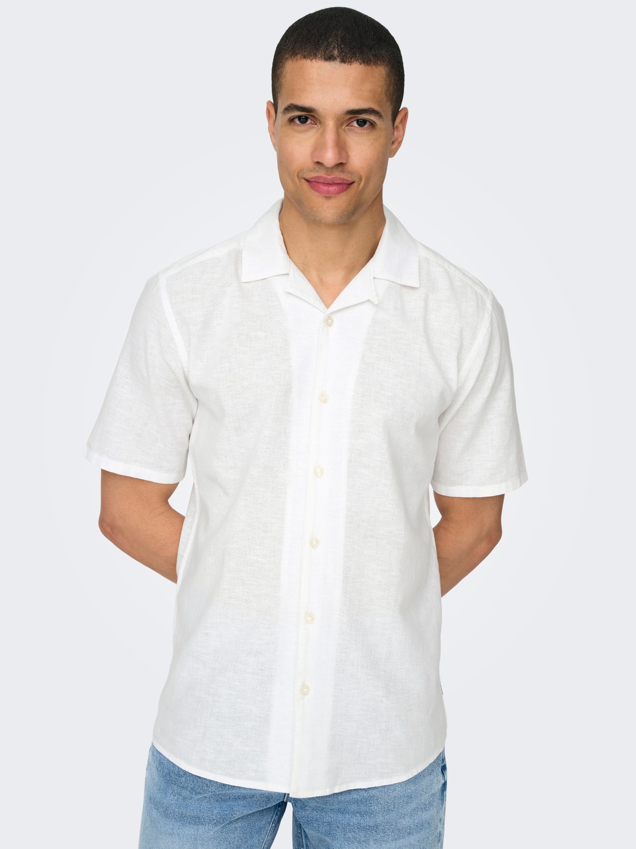 ONLY & SONS Chemises Slim Fit Col resort -White - 22025116