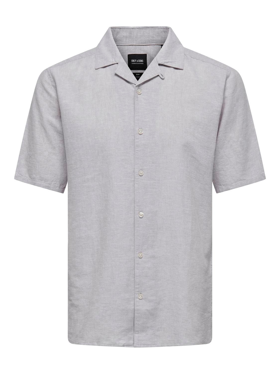 Slim Fit Resort collar Shirt, Light Grey