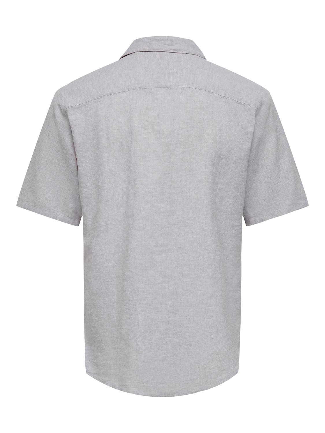 Slim Fit Resort collar Shirt, Light Grey