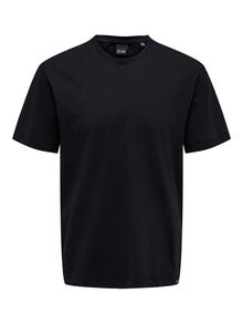 ONLY & SONS Normal geschnitten Rundhals T-Shirt -Black - 22025208