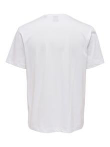 ONLY & SONS T-shirts Regular Fit Col rond -White - 22025208