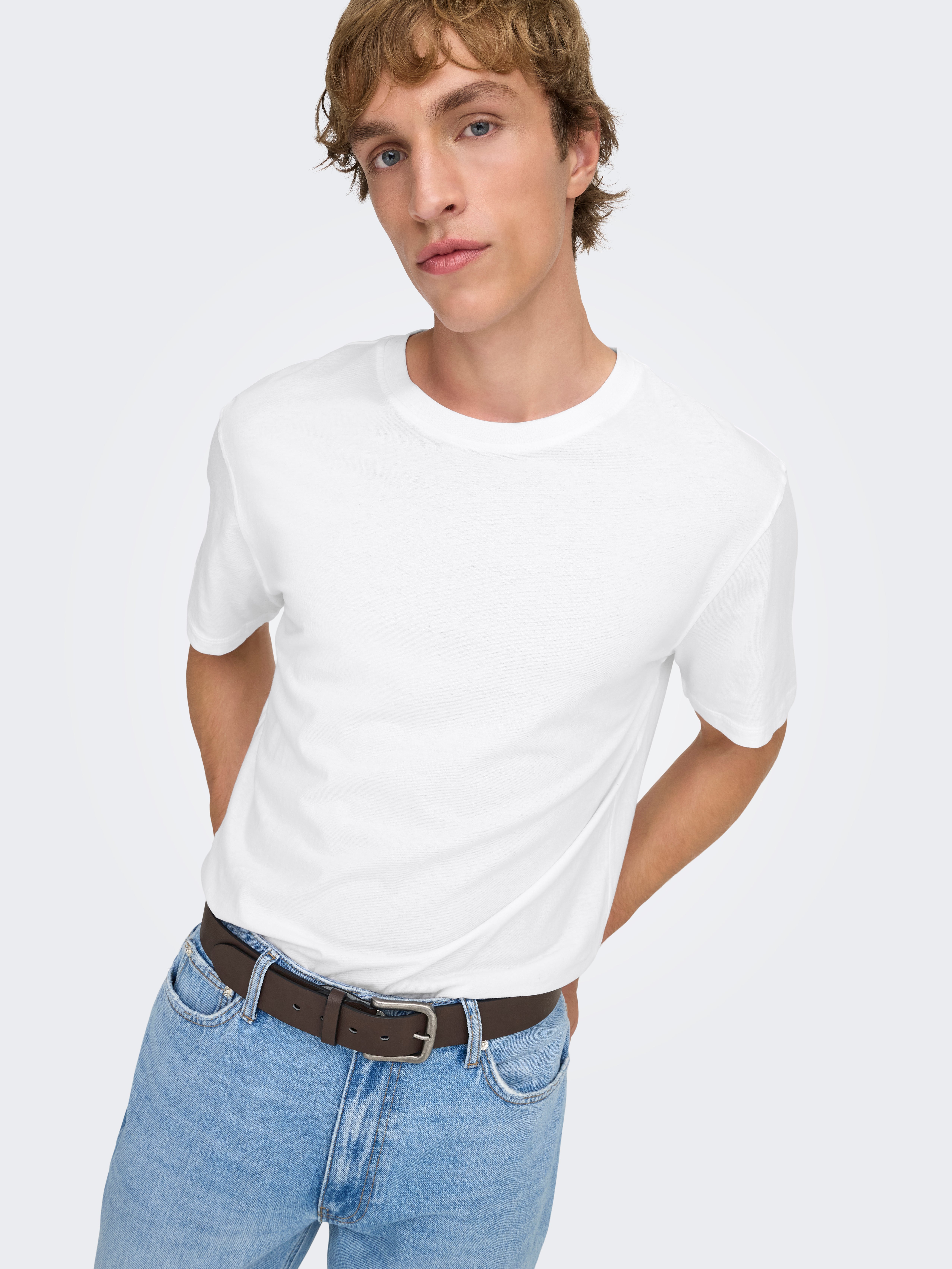 ONLY & SONS Onsmax Life SS Stitch Noos Tee, Azul Oscuro, M