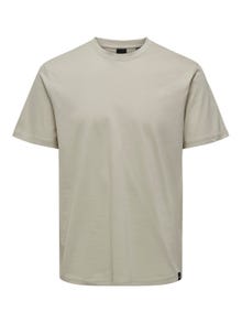 ONLY & SONS Normal passform O-ringning T-shirt -Silver Lining - 22025208