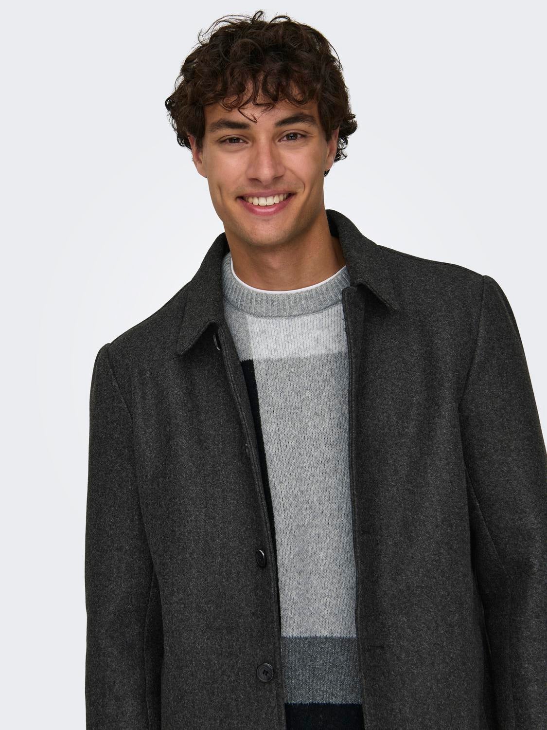 Grey short cheap coat