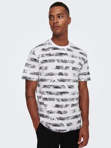 ONLY & SONS Krój regularny Okrągły dekolt T-shirt -Bright White - 22025287