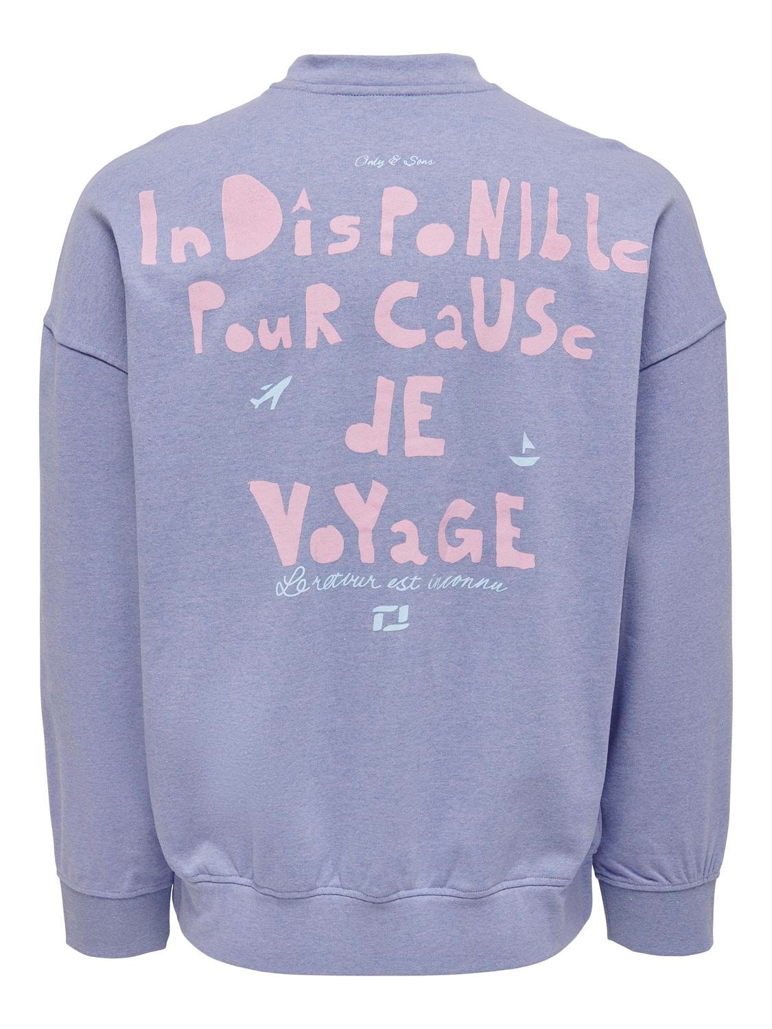 Sweat-shirt Relaxed Fit Col ras du cou Manches longues Gris Clair