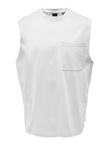 ONLY & SONS Relaxed Fit Sleeveless T-shirt -White - 22025300