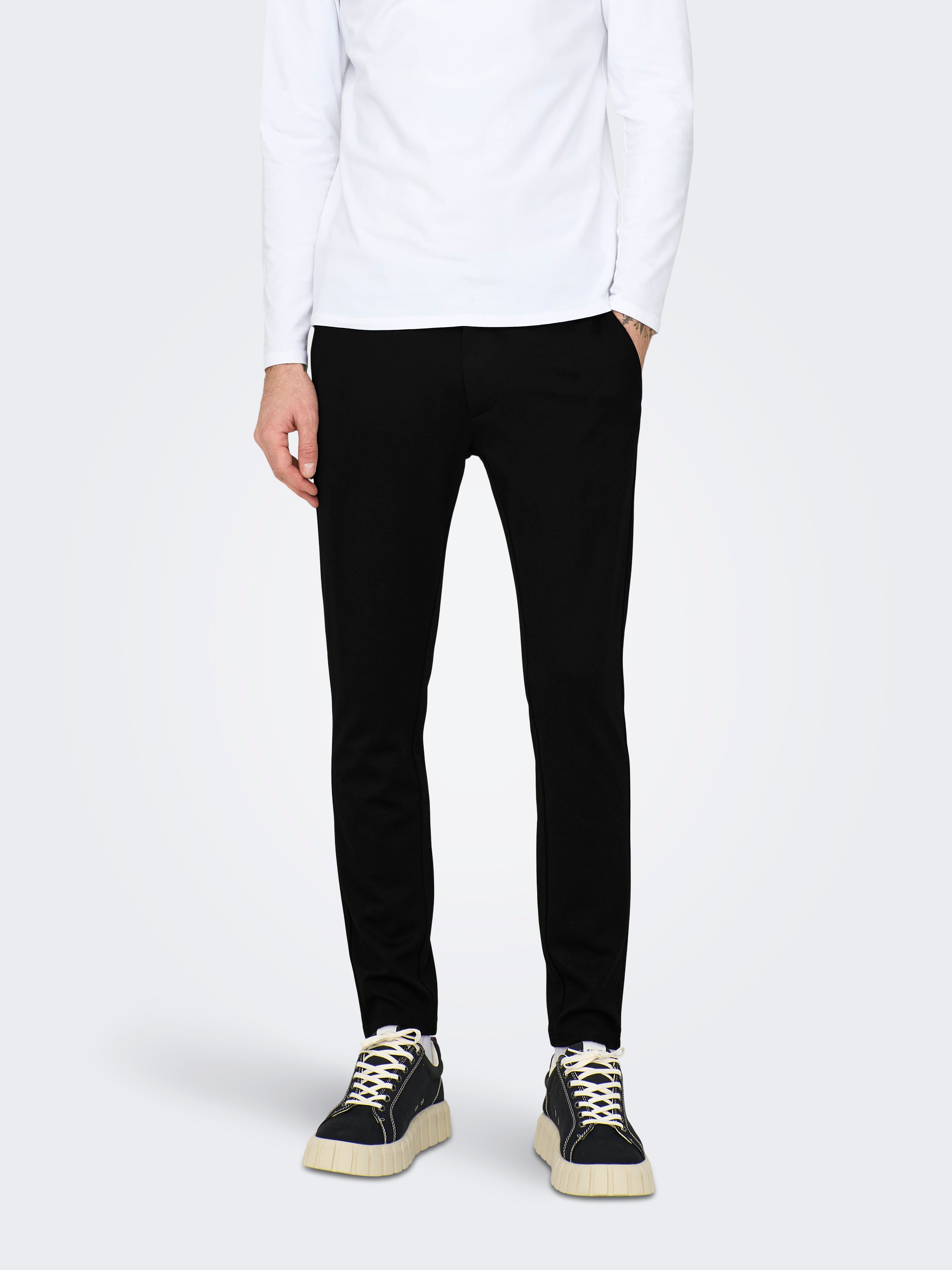 Tallis Slim Fit Cropped Tapered Trousers Black  ALLSAINTS