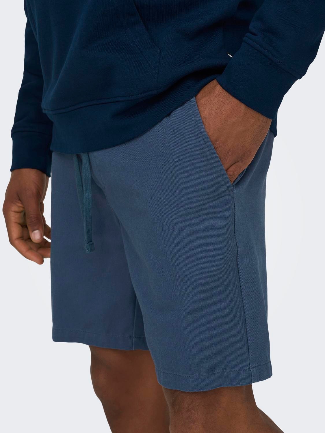 ONLY & SONS Normal passform Medelhög midja Shorts -Sargasso Sea - 22025790