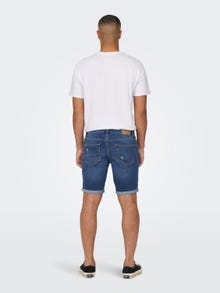 ONLY & SONS Normal geschnitten Mid Rise Shorts -Medium Blue Denim - 22025836