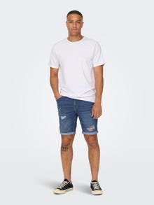 ONLY & SONS Normal geschnitten Mid Rise Shorts -Medium Blue Denim - 22025836