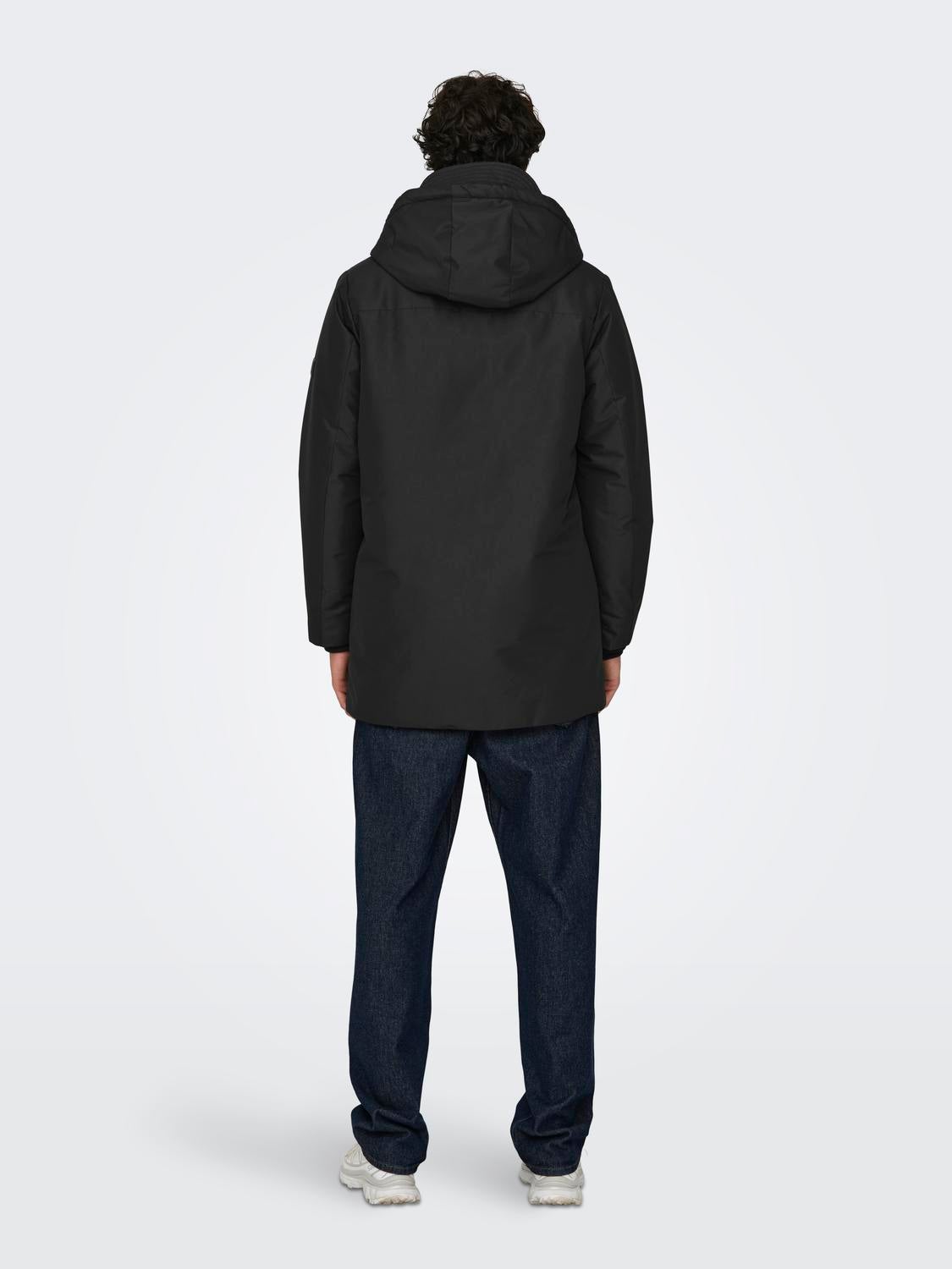 Hooded parka jacket | Black | ONLY & SONS®