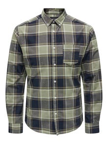 ONLY & SONS Slim Fit Button-down collar Shirt -Dark Navy - 22025979