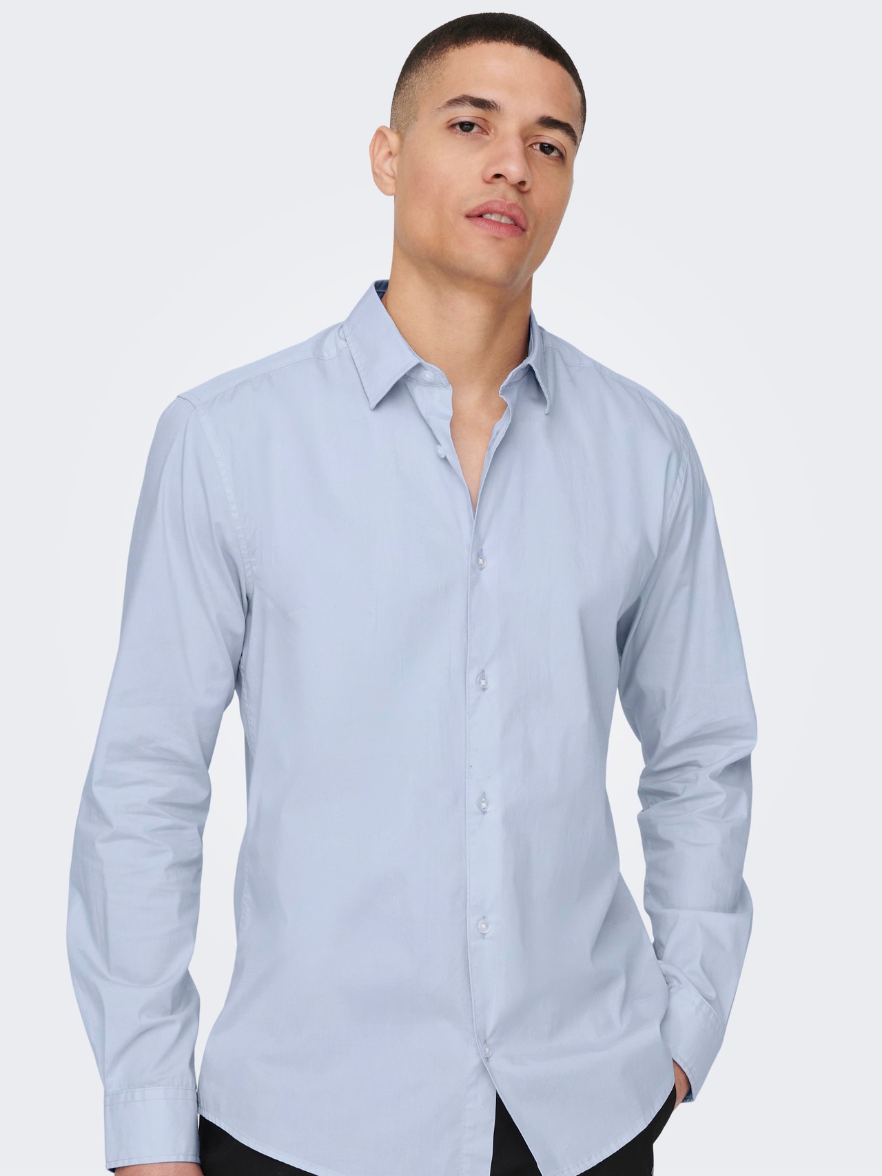 ONLY & SONS Chemises Slim Fit Col chemise -Cashmere Blue - 22026000