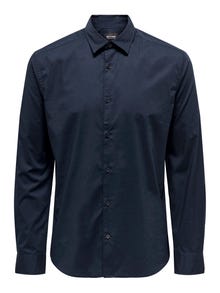 ONLY & SONS Slim Fit Skjortkrage Skjorta -Dark Navy - 22026000