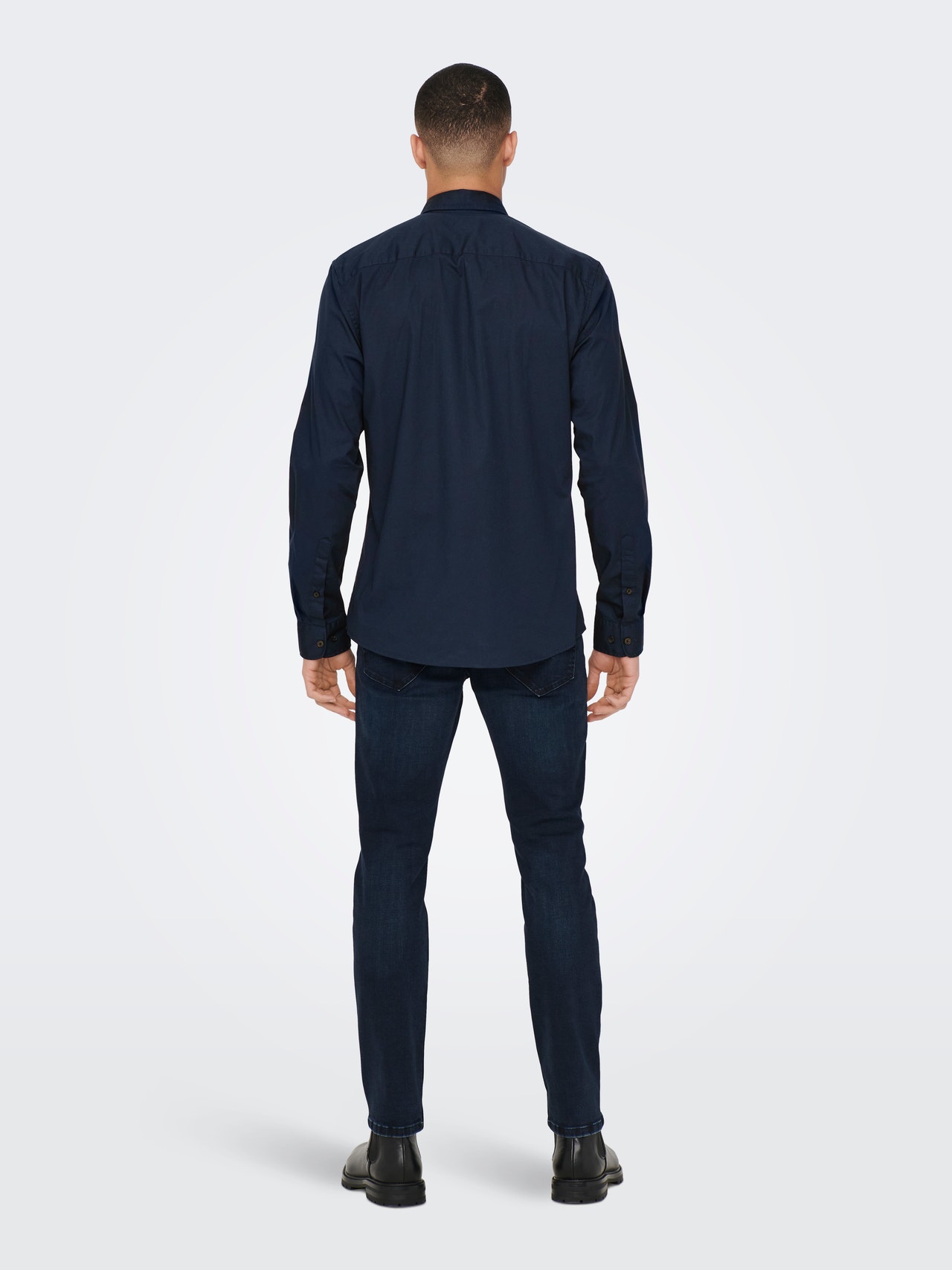 ONLY & SONS Slim Fit Hemdkragen Hemd -Dark Navy - 22026000