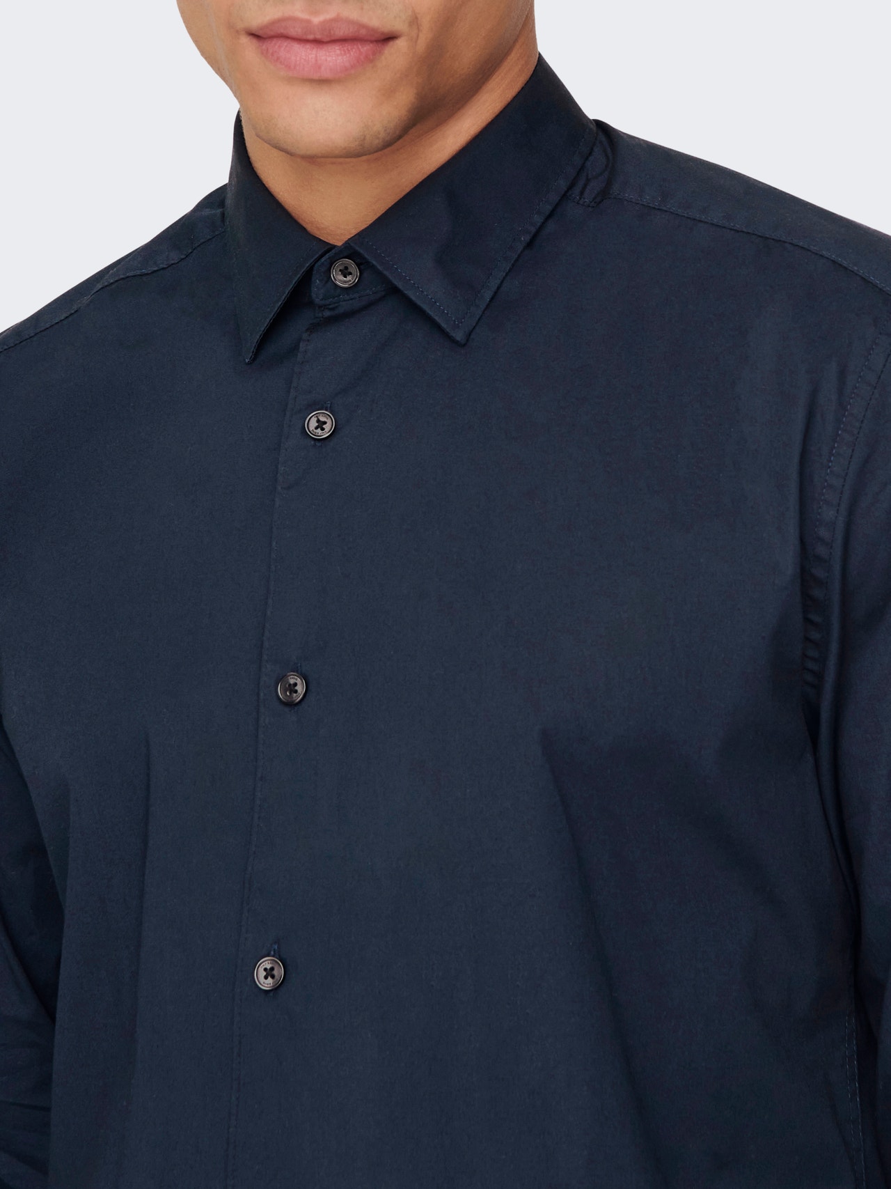 ONLY & SONS Solid color Slim Fit shirt -Dark Navy - 22026000