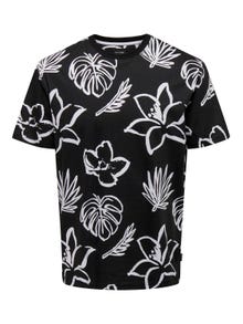 ONLY & SONS Krój regularny Okrągły dekolt T-shirt -Black - 22026038