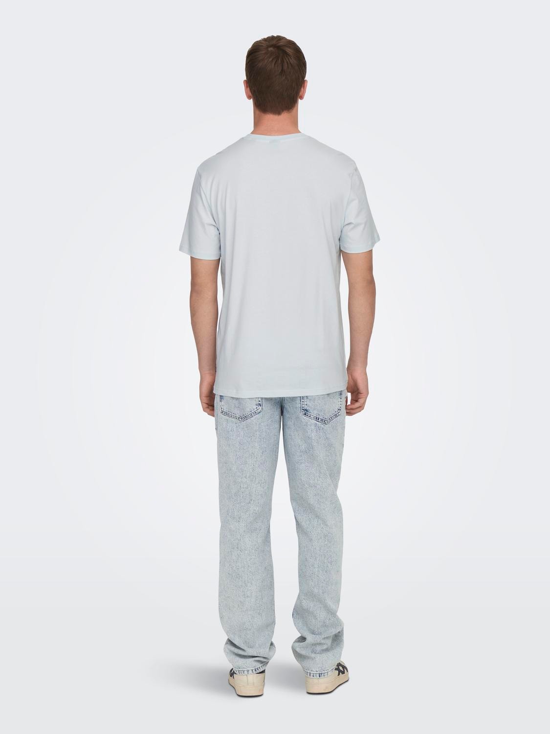 ONLY & SONS T-shirts Regular Fit Col rond -Plein Air - 22026084