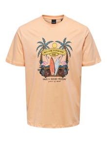 ONLY & SONS Regular fit O-hals T-shirts -Peach Nectar - 22026084