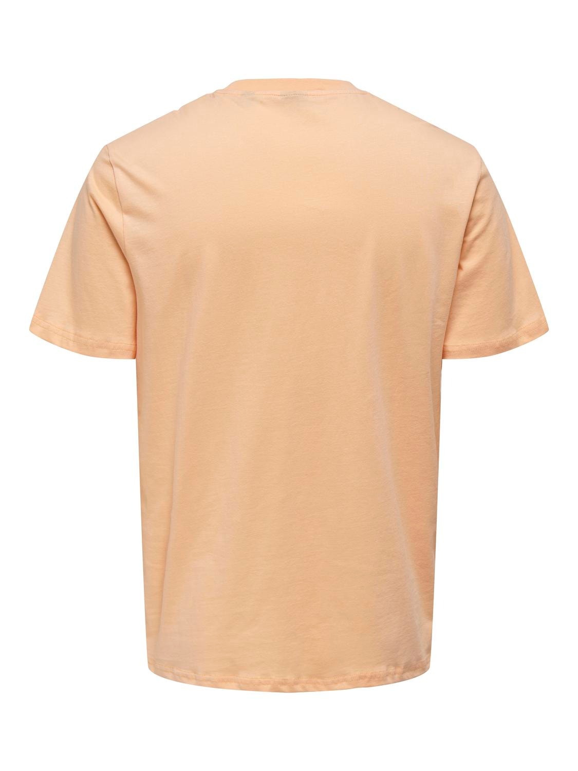 ONLY & SONS O-hals t-shirt med print -Peach Nectar - 22026084