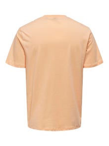 ONLY & SONS O-neck t-shirt with print -Peach Nectar - 22026084