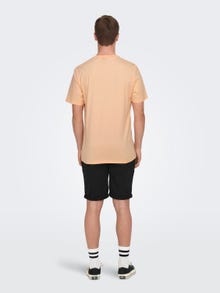 ONLY & SONS Regular Fit Round Neck T-Shirt -Peach Nectar - 22026084