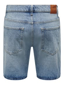 ONLY & SONS Straight Fit Regular rise Shorts -Light Blue Denim - 22026092