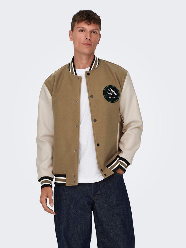 ONLY & SONS Baseball Gerippte Ärmelbündchen Jacke - 22026189