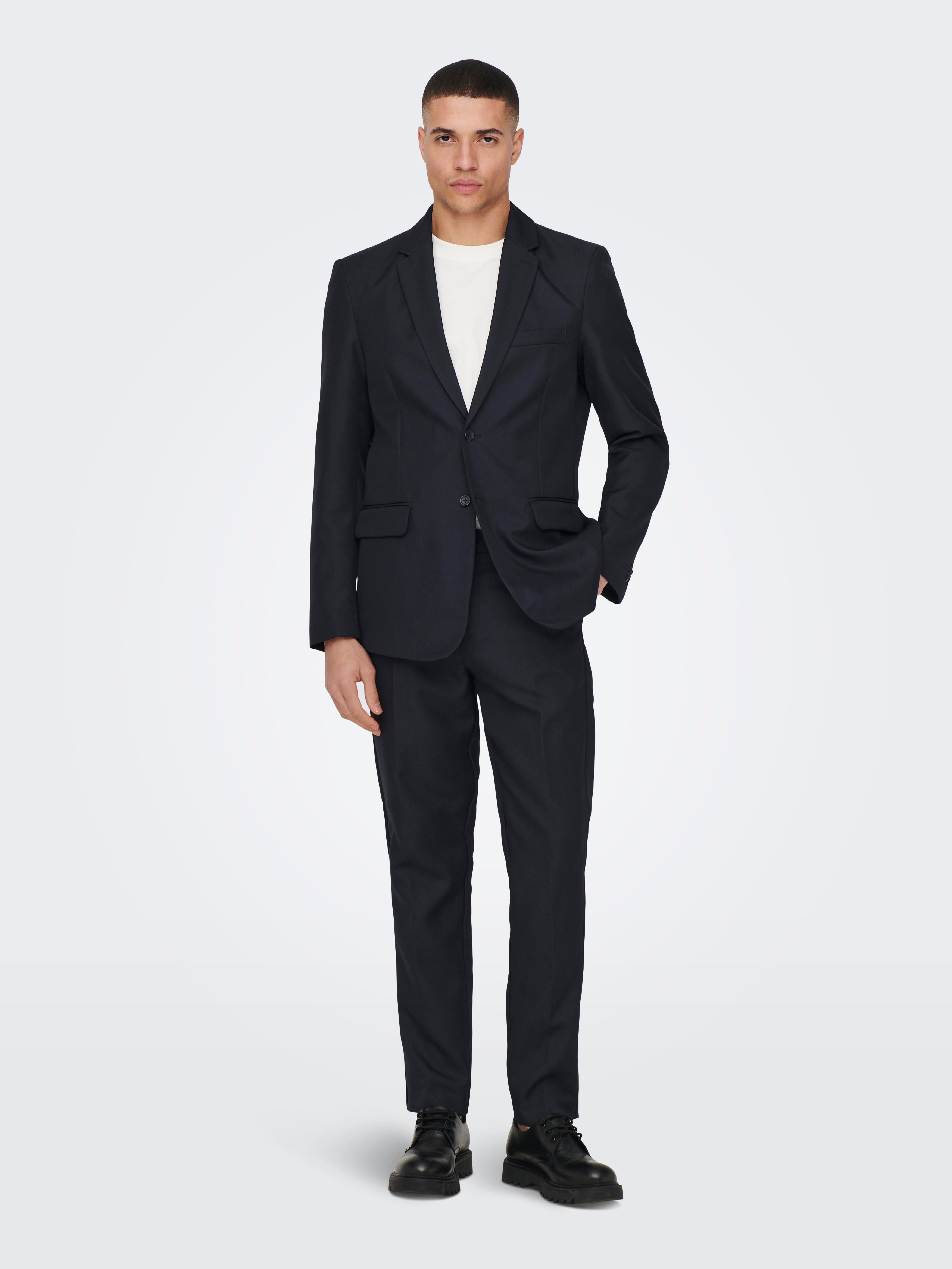 Blazers Slim Fit Col revers Bleu fonc ONLY SONS