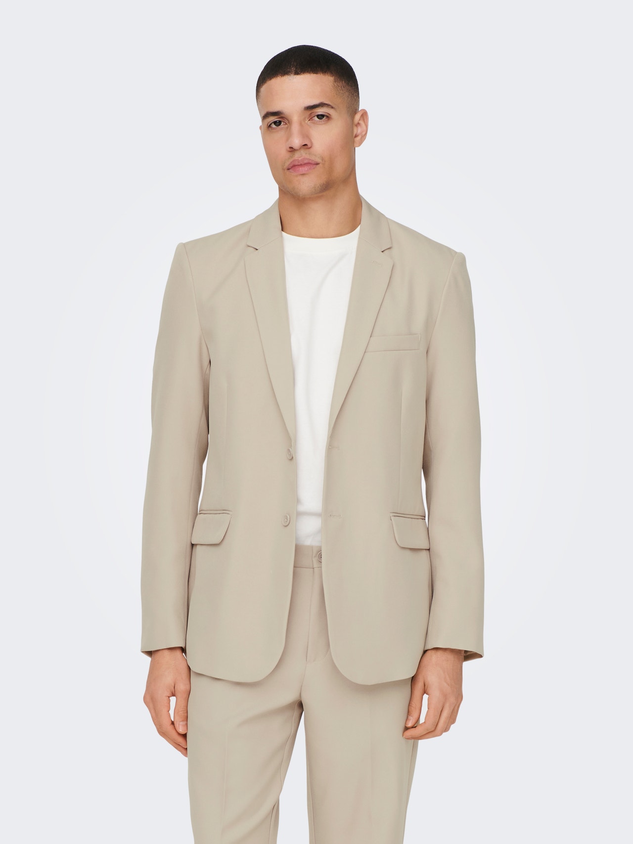 ONLY & SONS Blazers Corte slim Cuello invertido -Beige - 22026197