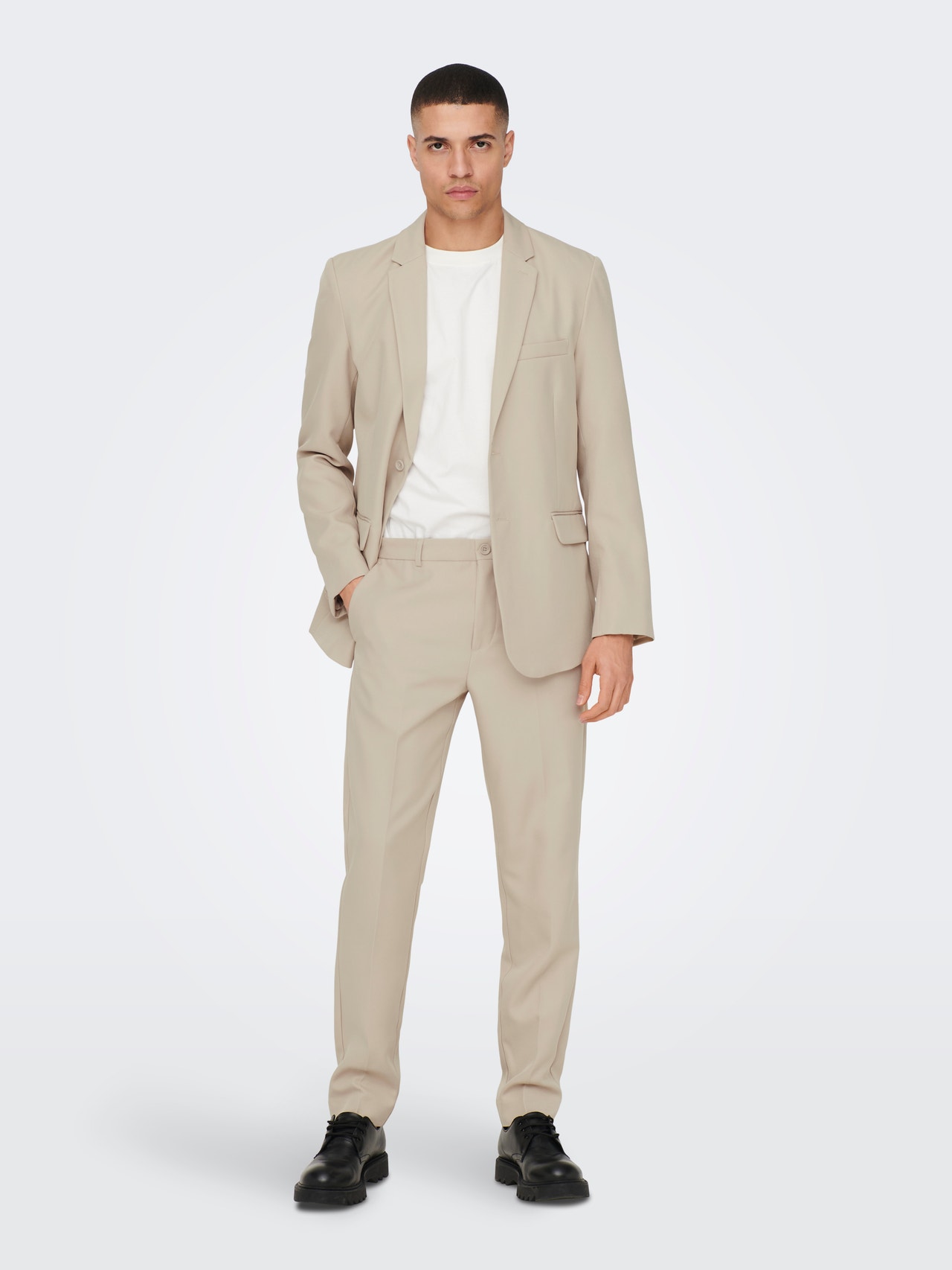 ONLY & SONS Blazers Corte slim Cuello invertido -Beige - 22026197