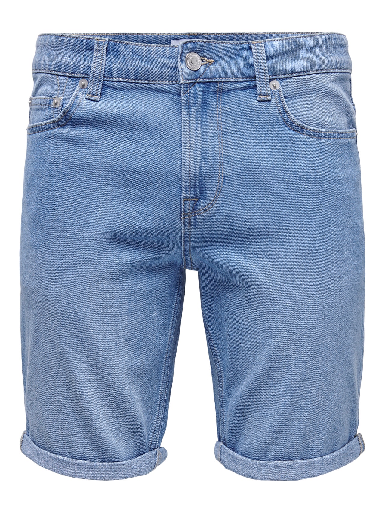 ONLY & SONS Regular Fit Denim Short -Light Blue Denim - 22026249