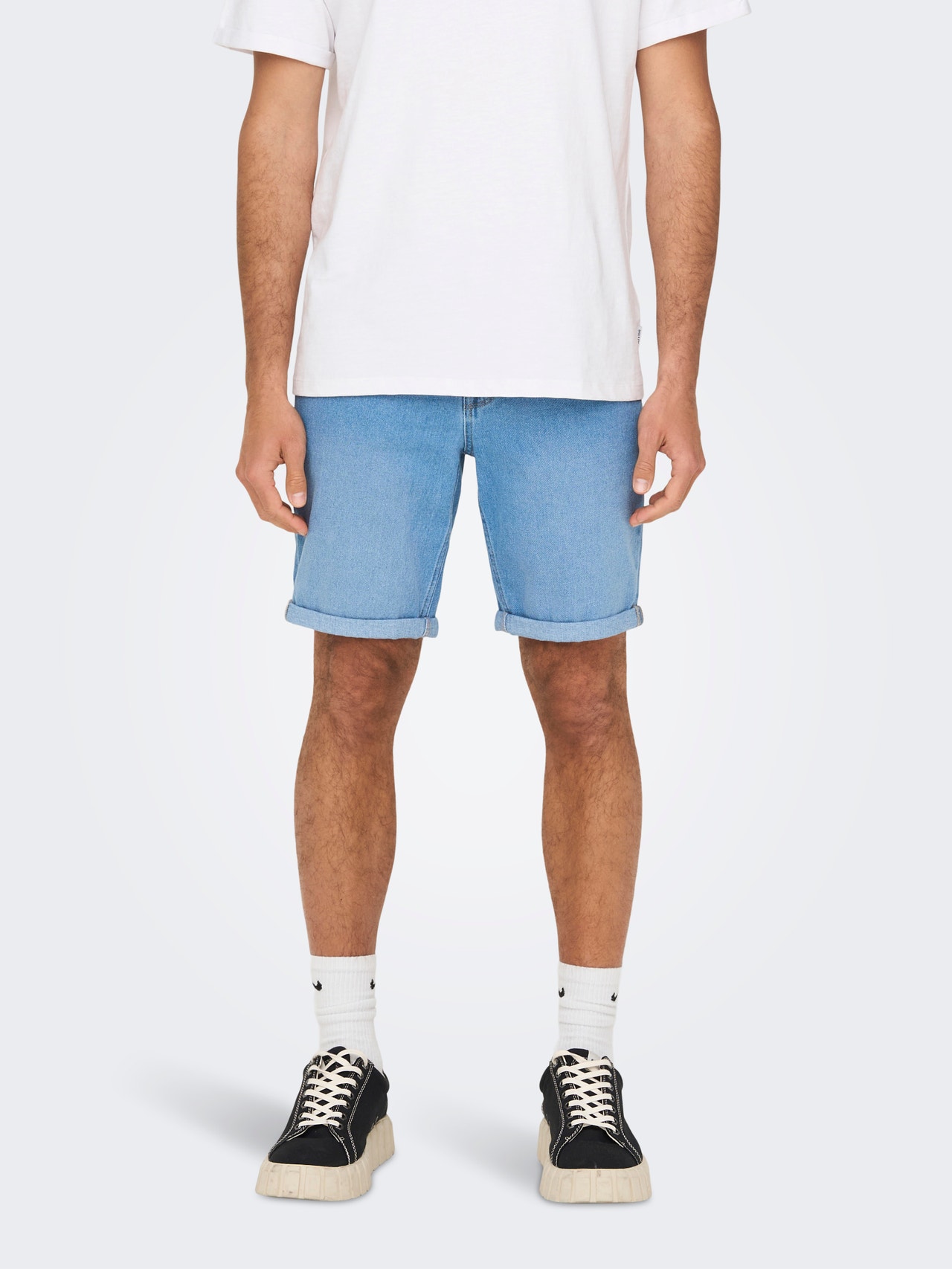 ONLY & SONS Normal passform Normal midja Shorts -Light Blue Denim - 22026249