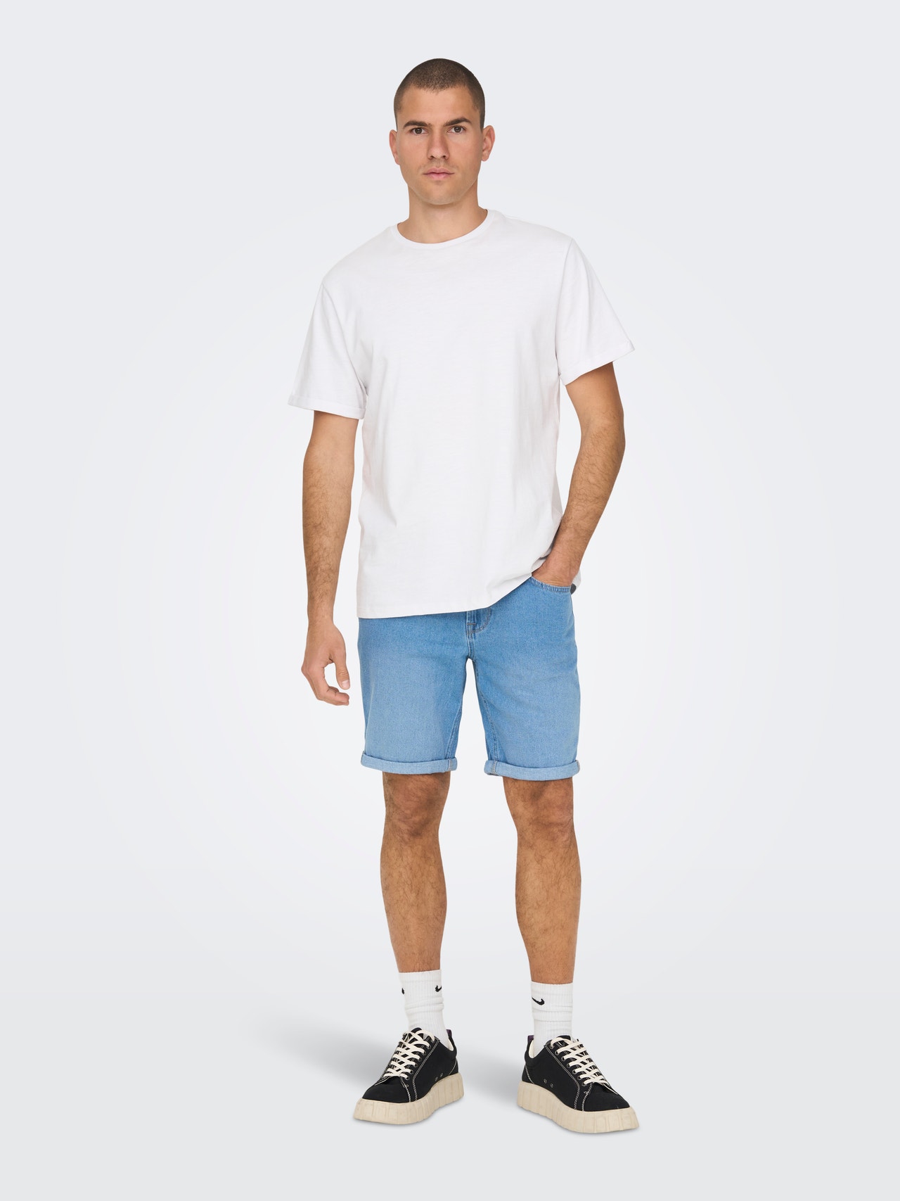 ONLY & SONS onsply light blue 6249 denim shorts -Light Blue Denim - 22026249