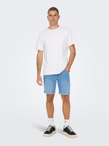 ONLY & SONS Regular Fit Denim Short -Light Blue Denim - 22026249