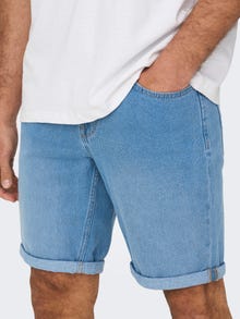 ONLY & SONS Normal passform Normal midja Shorts -Light Blue Denim - 22026249