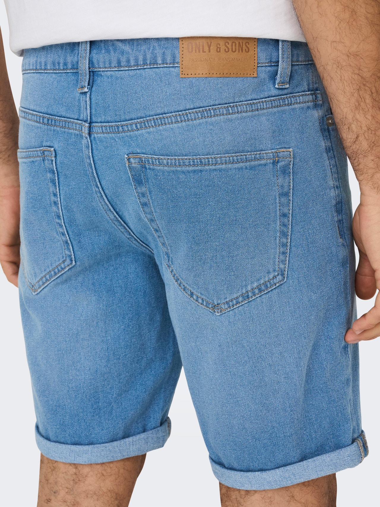 ONLY & SONS Normal passform Normal midja Shorts -Light Blue Denim - 22026249