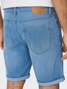 ONLY & SONS Regular Fit Denim Short -Light Blue Denim - 22026249