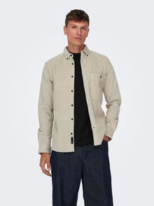 ONLY & SONS Normal passform Button down-krage Skjorta -Silver Lining - 22026296