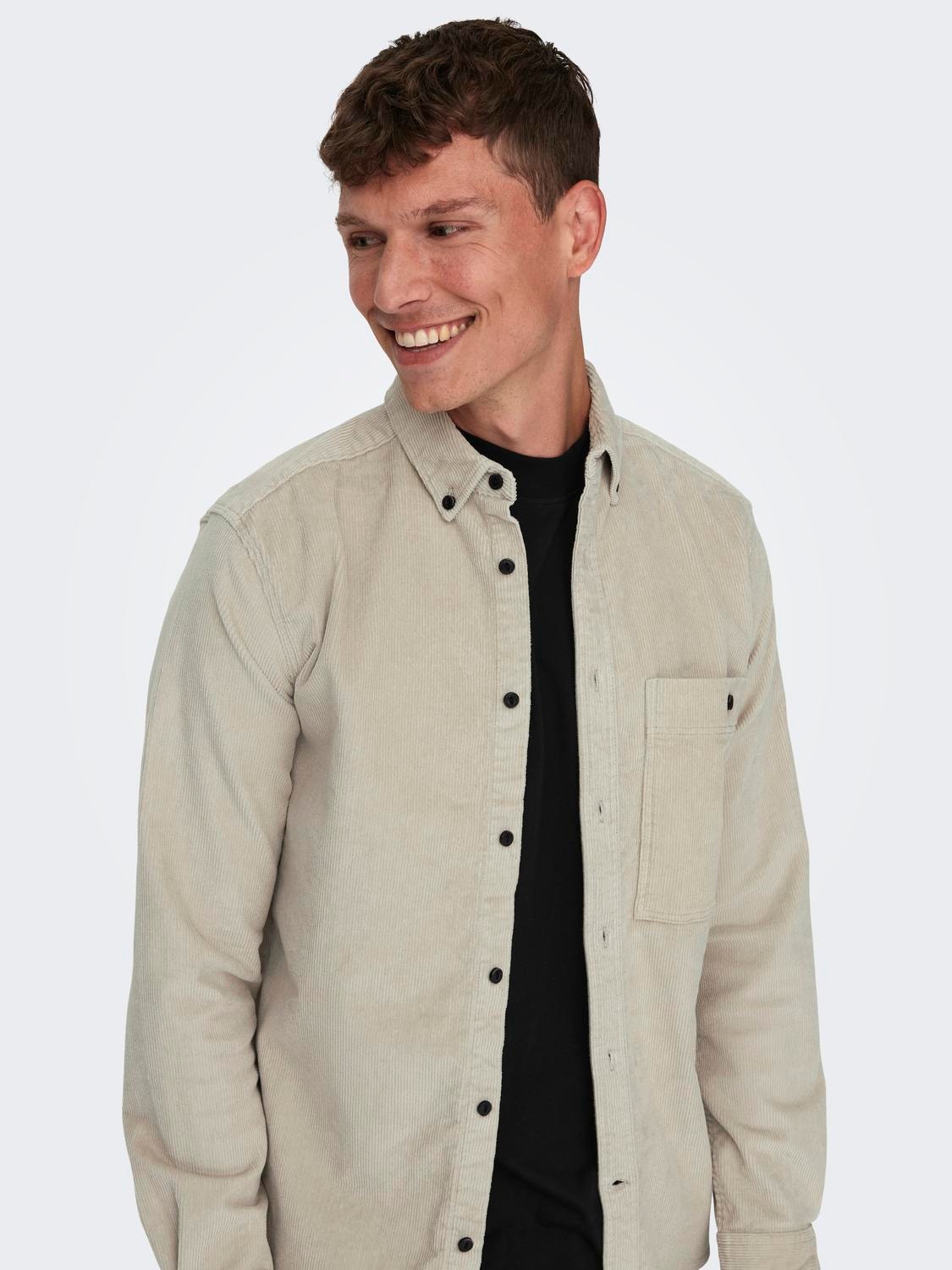 ONLY & SONS shirt collar shirt -Silver Lining - 22026296