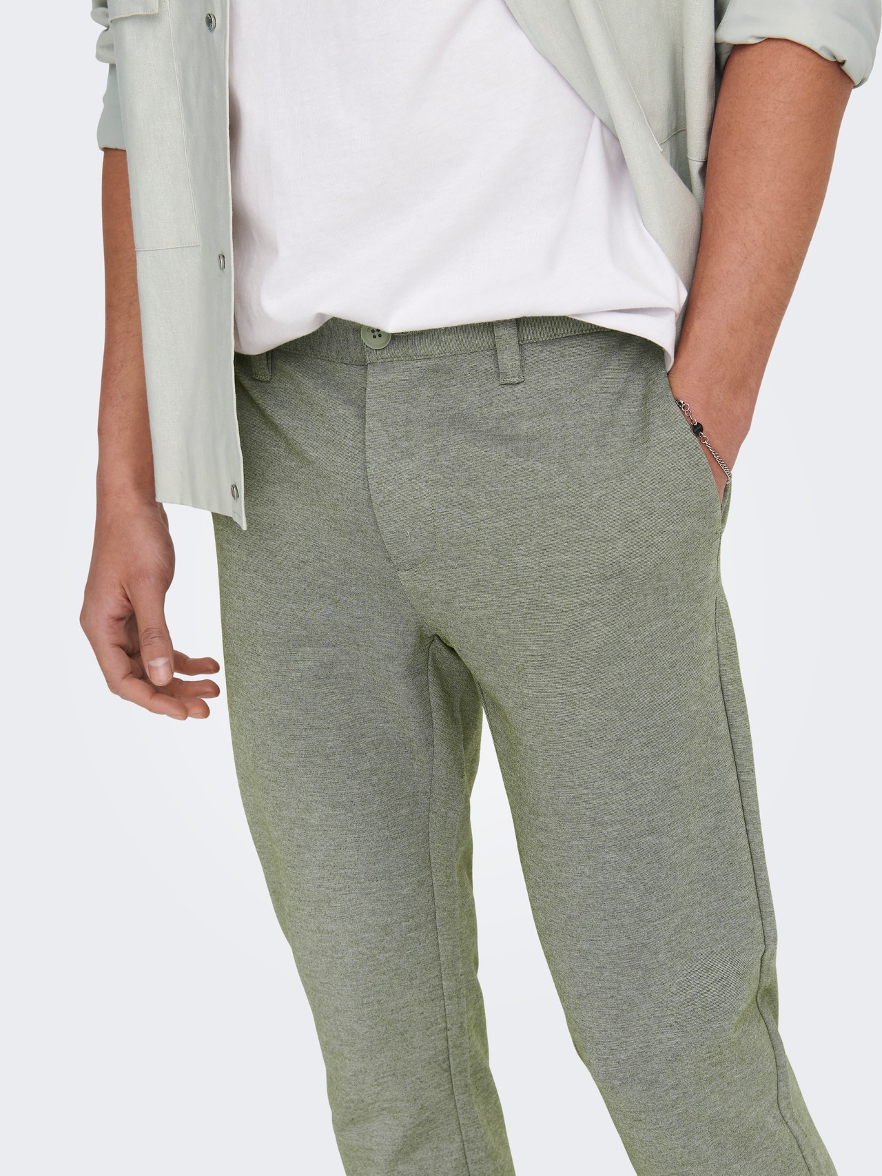 Only & Sons Slim Fit Chino Hose – Bequeme Herrenhose Aus Stretch-Jersey Für Büro & Freizeit