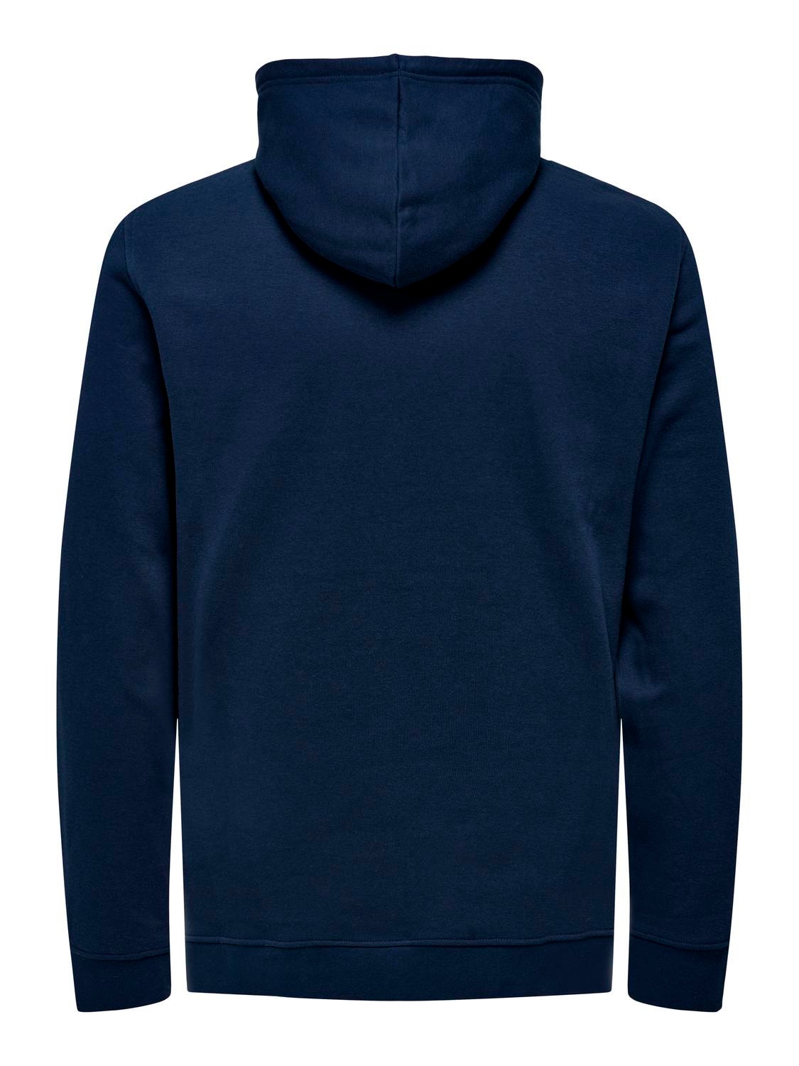 ONLY & SONS Regular Fit Hoodie Sweatshirt -Pageant Blue - 22026331