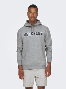 ONLY & SONS Regular fit Hoodie Sweatshirt -Light Grey Melange - 22026331