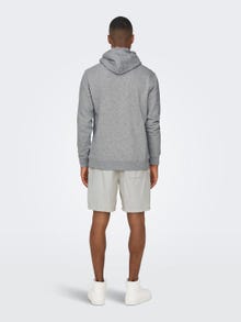 ONLY & SONS Regular fit Hoodie Sweatshirt -Light Grey Melange - 22026331