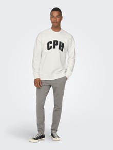 ONLY & SONS Regular Fit Hoodie Sweatshirt -Cloud Dancer - 22026376