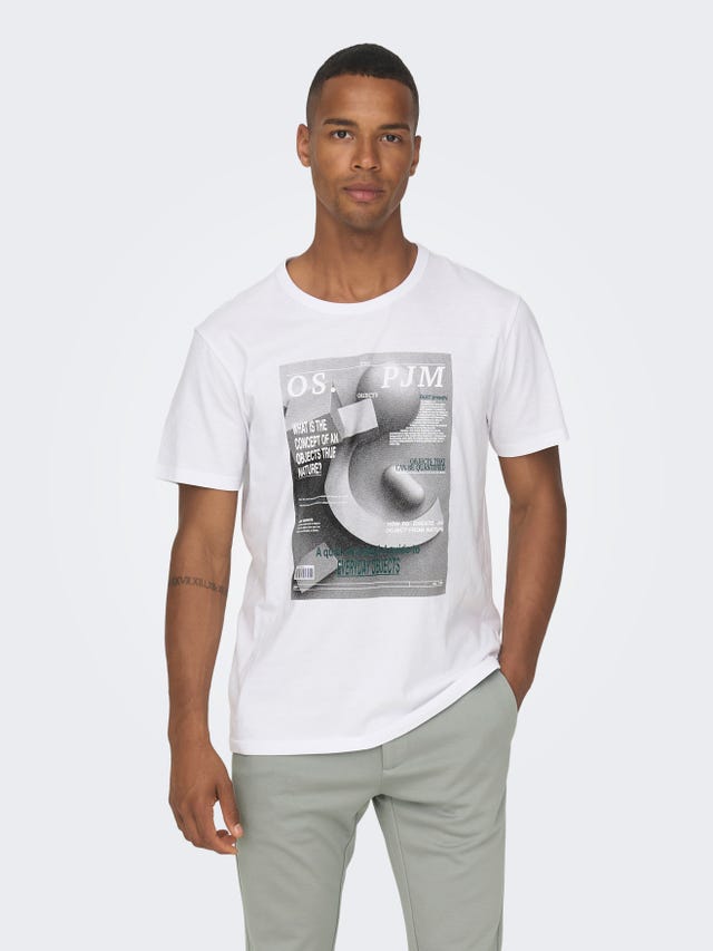 ONLY & SONS Normal passform O-ringning T-shirt - 22026378