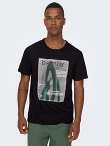 ONLY & SONS T-shirts Regular Fit Col rond -Black - 22026378