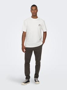 ONLY & SONS T-shirts Relaxed Fit Col rond -Cloud Dancer - 22026424
