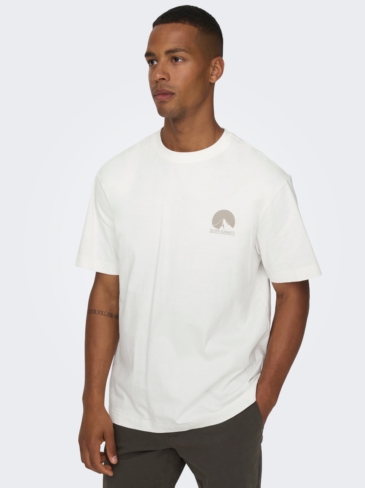 ONLY & SONS Relaxed fit O-hals T-shirts -Cloud Dancer - 22026424